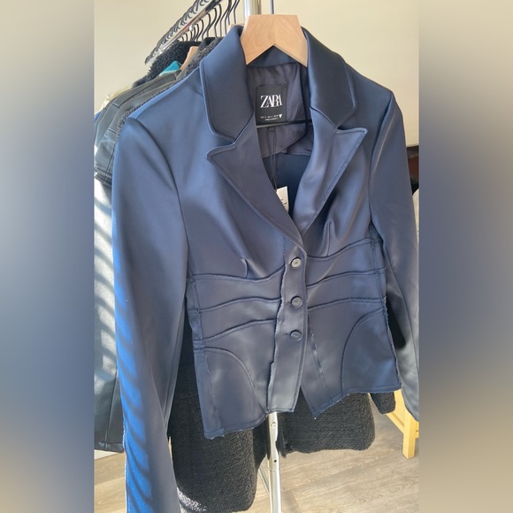 S 🔖 ZARA Blazer Navy - Picture 5 of 6